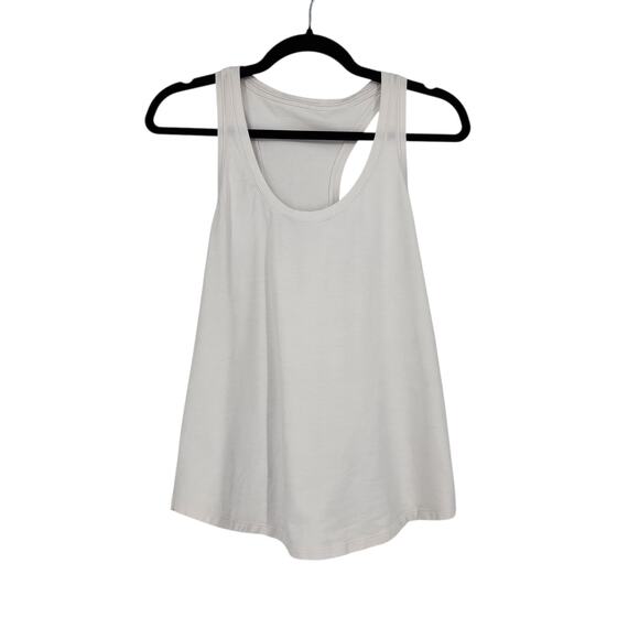 2PC Lot Lululemon Heathered Gray & White Jersey Racerback Love Tank Tops Size 8 - Picture 5 of 7